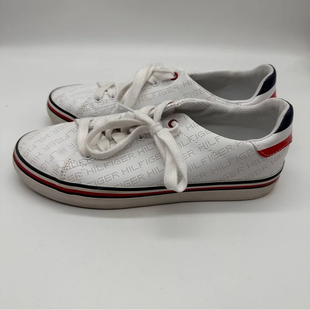 Tommy Hilfiger Falconer Perforated Leather Logo Sneakers 8.5